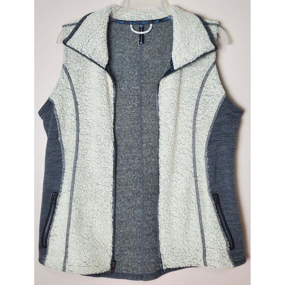 Kuhl Women's Kozet Vest Wool Blend Gray White Fleece Medium‎ Athleisure Gorpcore - Picture 3 of 10